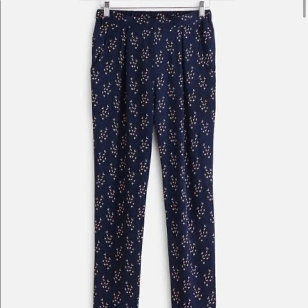 NWT See U Soon Anthropologie Blue Slim Ankle Trouser Pants Office Career Sz 4